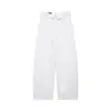 Ropa para mujer Z brand AliExpress popular en INS vaqueros con puño transfronterizos de cintura media blancos, amarillos tierra, azul claro ZA