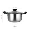 Panela de orelha dupla de gás multifuncional espessada comida complementar panela de macarrão instantâneo panela de sopa de aço inoxidável doméstico panela de fogão de indução por atacado