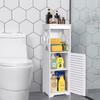 Estantería de Piso para Baño con Puertas, Gabinete Estrecho para Organización del Hogar, Estantería de Almacenamiento Multicapa para Ahorro de Espacio