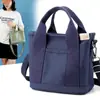Bolso de lona nuevo de estilo japonés muy elegante, moderno y sencillo, bolso tote de gran capacidad, adecuado para el uso diario, bolsa para el almuerzo multiusos para mujer