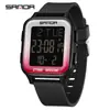 Reloj Electrónico Sanda para Estudiantes de Secundaria Niños Cuadrado para Hombres y Mujeres Deportes al Aire Libre Resistente al Agua Multifunción Venta al por Mayor