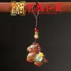 Llavero Caballo Mecedora de Sándalo Yiming Xianyuan Madera Arcoíris Creativa Año del Caballo del Zodiaco Colgante para Cadena de Teléfono Encanto para Bolso