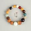 Nova pulseira natural de contas de Bodhi de 18 sementes estilo étnico Duobao Dufu masculino e feminino anel único borla pulseira chinesa