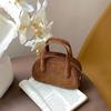 [Bolso de Mujer de Cuero Genuino Personalizable] Bolso Satchel de Piel de Vaca Escarchada, Bolso Bowling Nicho, Bandolera de un Solo Hombro, Bolso Boston Pequeño