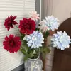 Flor Artificial Dalia de 3 Cabezas Degradada para Boda y Decoración de Habitación, Arreglo Floral, Decoración Suave, Decoración para el Hogar Transfronteriza, Flor Artificial de Mano