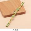 Fivela Cheongsam Estilo Chinês Tecida à Mão Contas com Folha de Ouro Fio de Ouro Fivela de Tecido Longa de Uma Palavra Estilo Chinês Acessórios para Traje Tang Dinastia Han