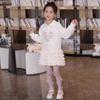 Moletom Saia para Meninas Primavera e Outono Novo Doce Bolo Saia Estilo Coreano Vestido para Meninas de Meia-Idade e Pequenas