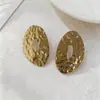 Brincos Geométricos com Textura Martelada Exagerada para Mulheres, Design Minimalista Vintage, Acessórios de Orelha Estilosos, Em Estoque para Atacado, Exclusivo Transfronteiriço