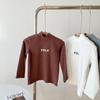 Colección Camiseta Base Liquidación ~ Otoño e Invierno Estampado Cuello Medio Algodón Lijado Camiseta Base Manga Larga Ropa Exterior para Niños y Niñas