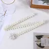 2026 Nuevo Estilo Cadena de Cintura de Perlas para Mujer Estilo Coreano Cinturón Decorado con Perlas de Pedrería Vestido Dulce de Moda Cuero Elástico