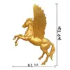 Escultura de Pegaso Hecha a Medida Realista de Fibra de Vidrio Unicornio Dorado Animal Alado Escultura Decoración de Parque al Aire Libre Patio