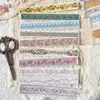 Pegatinas de encaje calado para cuadernos de estudiantes, papel de fondo para collage de bordes, material escribible para diarios, álbumes de fotos y premios