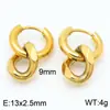 Pendientes de Acero Inoxidable 304 Cadena Cubana con Borlas Joyería Chapado en Oro de 18K Clip para Oreja Pendientes Unisex