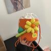 Mini Bolso Pequeño para Mujer 2024 Nuevo Primavera y Verano Bolso Cubo Tejido Vacaciones en la Playa Bolso Tejido de Paja Bolso Cruzado para Teléfono Móvil