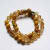[Jinglu Castanho Dourado] Cristal Amarelo Natural Pulseira de Cristal Torre Pulseira de Cristal Olho de Tigre Dourado Feminina Mais Fácil de Combinar Atacado