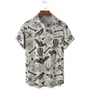Nova camisa de manga curta 3D transfronteiriça Camisa impressa de Halloween camisa masculina de festa solta Europa e Estados Unidos DIY para figurar