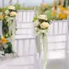 Nuevos tiradores de puerta florales versátiles para respaldo de silla de boda al aire libre, decoraciones florales para escaleras, decoraciones para coche de boda en la iglesia y accesorios florales artificiales.