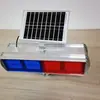 Fabricantes de fonte luzes de advertência solares LED quatro conjuntos de luzes estroboscópicas vermelhas e azuis dupla face sinal de advertência de bloqueio de estrada luzes estroboscópicas