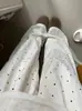 Calça de Bolinhas Cor de Damasco Wide Leg para Mulheres, Estilo Verão Fino, Calça Longa Solta e Casual, Calça Yamamoto de Seda de Gelo Petite