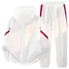 Conjunto Deportivo para Pareja Hombres Nuevo Primavera y Otoño Holgado Talla Grande Cárdigan Casual Chaqueta con Cuello Alto y Pantalones Conjunto de Dos Piezas