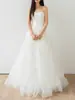 Vestido de noiva leve estilo francês, sem alças, tule simples, toque nicho de alta qualidade, tema de estúdio, fotografia de viagem ao ar livre, saia de tule ultra-fada para mulheres