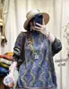 Suéter de malha de algodão com gola alta e estampa retrô para mulheres, design solto oversized, valoriza a silhueta, top pullover casual e estiloso para o outono
