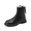 Botas de Tacón Grueso para Mujer 2025 Nuevo Otoño e Invierno Estilo Británico Súper Populares Chelsea Forradas de Polar Botines Cortos para Mujer Botas Ajustadas Botas de Algodón