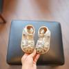Zapatos Cerrados de Rejilla para Niñas con Lazo de Lentejuelas Color Sólido Estilo Nido de Pájaro Sandalias de Playa para Niñas Nuevas Verano 2025