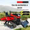 Cultivador rotativo diesel sobre esteiras microcultivador multifuncional vala e fertilização integrado sulcamento de morango vala aterro