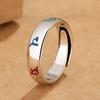Anillo de esmalte cloisonné con mantra de seis palabras para hombres y mujeres, simple, plata tailandesa, retro, retro, creativo, anillo suelto para el dedo índice