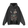 Harajuku Cartoon personagem de desenho animado pesado lavado angustiado pescoço redondo homens e mulheres hip hop marca de moda retrô manga comprida hoodie