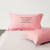 Funda de almohada larga de algodón de fibra larga, color liso estampado, estilo ins escandinavo 2025, nuevo lujo accesible, B&B, individual