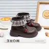 Otoño 2026 Nuevo Estilo Coreano Niñas Bebé Felpa Cálido Moda Versátil Moño Lindo Cremallera Lateral Botines Cortos