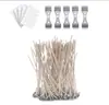 Pavio para Fazer Velas 8 polegadas (cerca de 20cm) núcleo de algodão pré-encerado, pavio de flor para vela adequado para cera de soja
