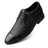 Zapatos de Cuero de Negocios para Hombre, Nuevo Estilo de Verano, Zapatos Transpirables Huecos para el Trabajo, Zapatos Formales de Estilo Británico, Zapatos para Hombre de Cuero Genuino con Superficie Suave