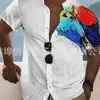 Comércio exterior europeu e americano Havaí venda quente Estampa digital gráfica de papagaio camisa masculina de manga curta com lapela comércio exterior um cabelo liso