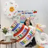 Decorações de Cena de Aniversário Bandeira Infantil para Meninos e Meninas Festa de Um Ano Adereços Balões
