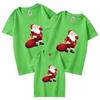 Camiseta de regalo de Papá Noel 2022, venta al por mayor, ropa de verano de algodón refinado para padres e hijos, ropa para niños, manga corta para adultos, cuello redondo