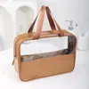 Bolso Transparente Sencillo Nuevo Bolsa de Cosméticos PVC Empalmado Bolsa de Artículos de Tocador PU Playa Impermeable Bolsa de Cosméticos