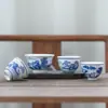 Taza de Cerámica Pintada a Mano Jingdezhen para Té Kung Fu Taza Grande de Paisaje Azul y Blanco Taza Individual de Maestro Uso Personal