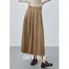 Saia Slimming Nova de Cintura Alta Outono 2026 para Mulheres, Estilo Vintage Old Money, Elegante Versátil Moda para o Trabalho Saia Evasê