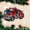 Adornos navideños de bombero transfronterizos, decoración de árbol, colgante de coche plano de acrílico