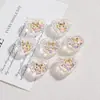 Mapei Cuentas Transparentes en Forma de Corazón Resina Dorada Hecho a Mano DIY Cadena para Teléfono Cadena para Bolso Collar Pendientes Accesorios para el Cabello