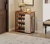 Sapateira de vime, multicamadas, para uso doméstico, à prova de poeira, respirável, econômica, grande capacidade, design simples, adequada para dormitórios, e usada para armazenamento e organização