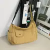 Bolsa de Lona Transfronteriza 2026 Verano Nuevo Estilo Gran Capacidad Simple Color Sólido Bolso Bandolera Versátil Deportivo Casual