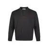 Suéter de Tricô Masculino Yishengyi Estilo Retrô Americano Gola Henry Meio Zíper Texturizado Primavera e Outono Cleanfit Casual Manga Longa