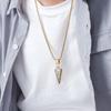 Joia da Moda Olho de Hórus Ankh Ponta de Lança Colar de Aço Inoxidável Fibra de Carbono Aço Titânio Corrente de Suéter Pingente