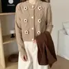 Nuevo Cárdigan de Punto Suave y Ceroso Bordado a Mano con Perlas de Industria Pesada de Otoño e Invierno Suéter Dulce Retro Mori para Mujer