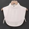 Gola Falsa para Mulheres, Versátil para Primavera e Outono, Camada Interna para Verão, Gola Plissada, Gola Alta de Algodão Puro Branco, Gola de Suéter de Chiffon, Chiffon de Algodão Puro