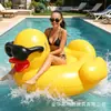 Linha flutuante de água transfronteiriça atacado inflável grande baleia parque aquático surf grande pato amarelo montar linha flutuante inflável adulto